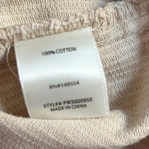 TGLA Corduroy Jacket Tan Beige Cropped Snap Front Raw Hem Fall Layering L - Picture 4 of 5